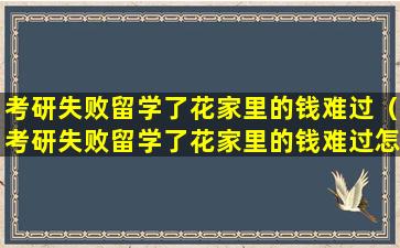 考研失败留学了花家里的钱难过（考研失败留学了花家里的钱难过怎么办）