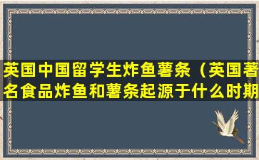 英国中国留学生炸鱼薯条（英国著名食品炸鱼和薯条起源于什么时期）