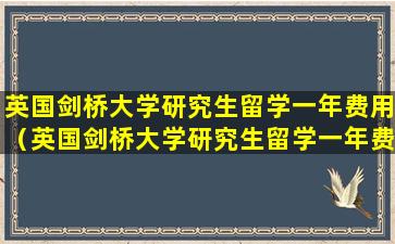 英国剑桥大学研究生留学一年费用（英国剑桥大学研究生留学一年费用大概多少）