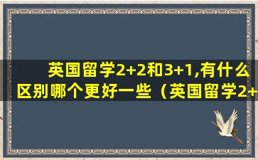 英国留学2+2和3+1,有什么区别哪个更好一些（英国留学2+2和3+1,有什么区别哪个更好一些）