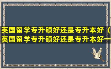 英国留学专升硕好还是专升本好（英国留学专升硕好还是专升本好一点）