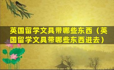英国留学文具带哪些东西（英国留学文具带哪些东西进去）