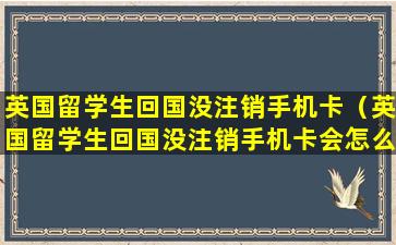 英国留学生回国没注销手机卡（英国留学生回国没注销手机卡会怎么样）