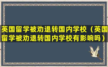 英国留学被劝退转国内学校（英国留学被劝退转国内学校有影响吗）