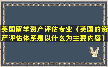 英国留学资产评估专业（英国的资产评估体系是以什么为主要内容）