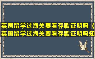 英国留学过海关要看存款证明吗（英国留学过海关要看存款证明吗知乎）