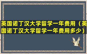 英国诺丁汉大学留学一年费用（英国诺丁汉大学留学一年费用多少）