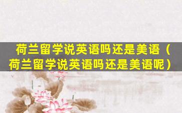 荷兰留学说英语吗还是美语（荷兰留学说英语吗还是美语呢）