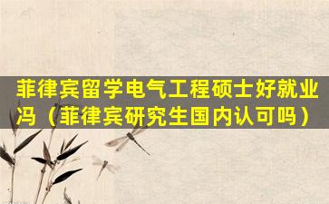 菲律宾留学电气工程硕士好就业冯（菲律宾研究生国内认可吗）