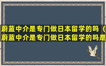 蔚蓝中介是专门做日本留学的吗（蔚蓝中介是专门做日本留学的吗是真的吗）