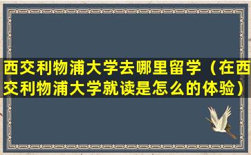 西交利物浦大学去哪里留学（在西交利物浦大学就读是怎么的体验）