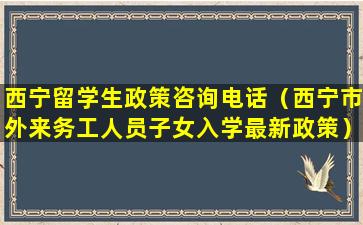 西宁留学生政策咨询电话（西宁市外来务工人员子女入学最新政策）