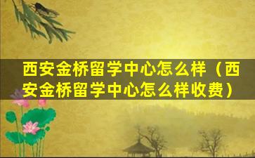 西安金桥留学中心怎么样（西安金桥留学中心怎么样收费）