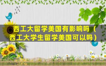 西工大留学美国有影响吗（西工大学生留学美国可以吗）