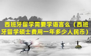 西班牙留学需要学语言么（西班牙留学硕士费用一年多少人民币）