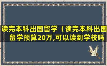 读完本科出国留学（读完本科出国留学预算20万,可以读到学校吗）