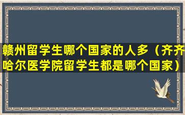 赣州留学生哪个国家的人多（齐齐哈尔医学院留学生都是哪个国家）