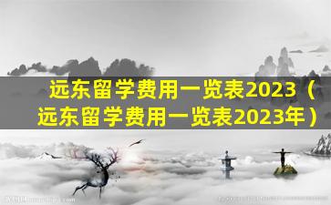 远东留学费用一览表2023（远东留学费用一览表2023年）