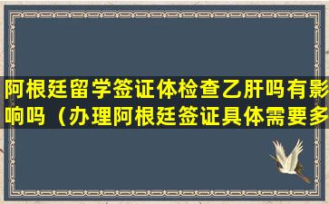 阿根廷留学签证体检查乙肝吗有影响吗（办理阿根廷签证具体需要多少钱）