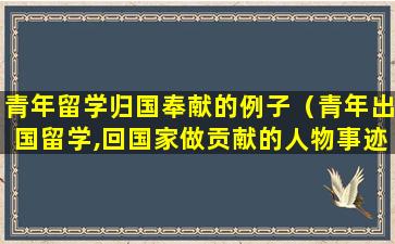 青年留学归国奉献的例子（青年出国留学,回国家做贡献的人物事迹）