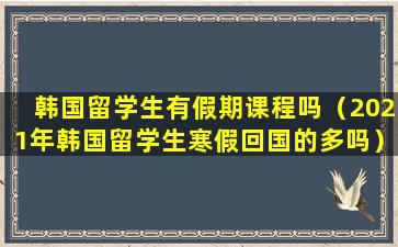 韩国留学生有假期课程吗（2021年韩国留学生寒假回国的多吗）