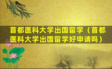 首都医科大学出国留学（首都医科大学出国留学好申请吗）