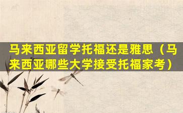 马来西亚留学托福还是雅思（马来西亚哪些大学接受托福家考）