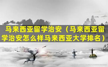马来西亚留学治安（马来西亚留学治安怎么样马来西亚大学排名）