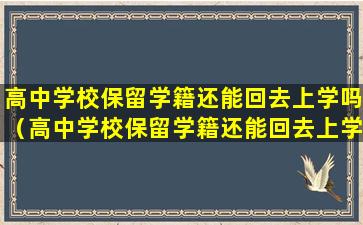 高中学校保留学籍还能回去上学吗（高中学校保留学籍还能回去上学吗现在）