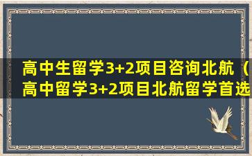 高中生留学3+2项目咨询北航（高中留学3+2项目北航留学首选）