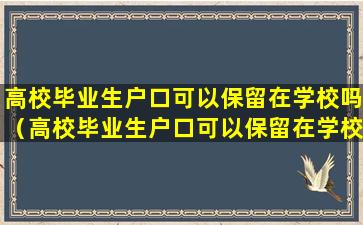 高校毕业生户口可以保留在学校吗（高校毕业生户口可以保留在学校吗现在）