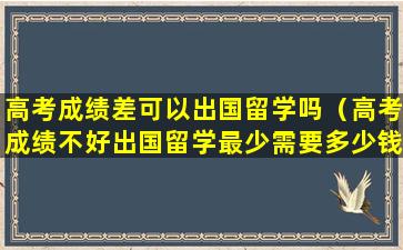 高考成绩差可以出国留学吗（高考成绩不好出国留学最少需要多少钱）